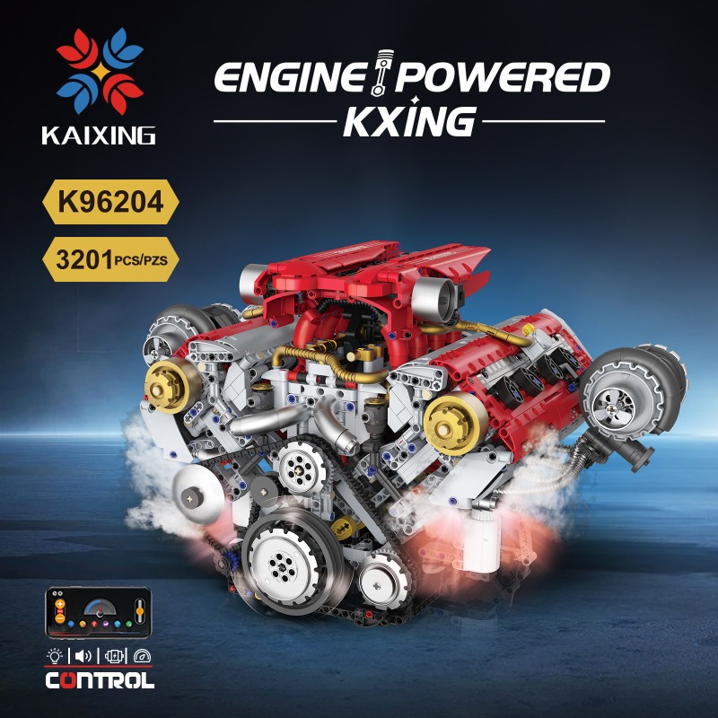 Motorized V8 Engine 3201Pcs Bu - Model Kit V8 Engine ulasan dan harga