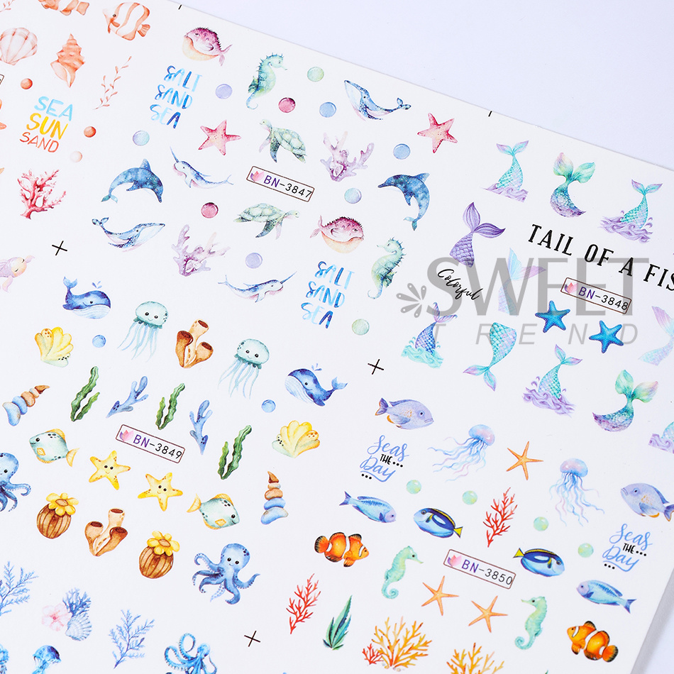 12 Designs Summer Ocean Theme  - Waterslide Decal Paper ulasan dan harga