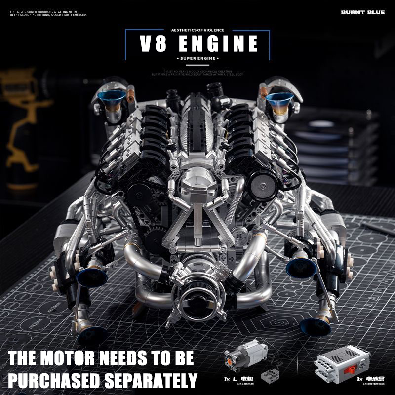 MOC Supercar V8 Engine Buildin - Model Kit V8 Engine ulasan dan harga