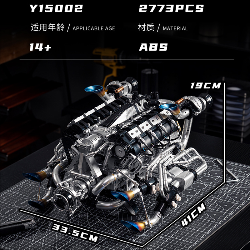 MOC Supercar V8 Engine Buildin - Model Kit V8 Engine ulasan dan harga