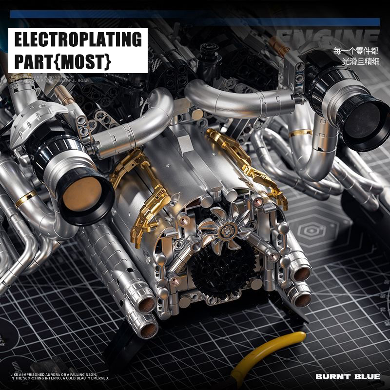MOC Supercar V8 Engine Buildin - Model Kit V8 Engine ulasan dan harga