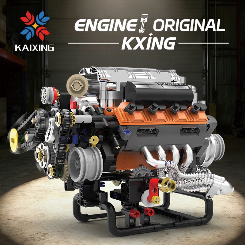 K96215 767PCS V8 Engine Model  - Model Kit V8 Engine ulasan dan harga