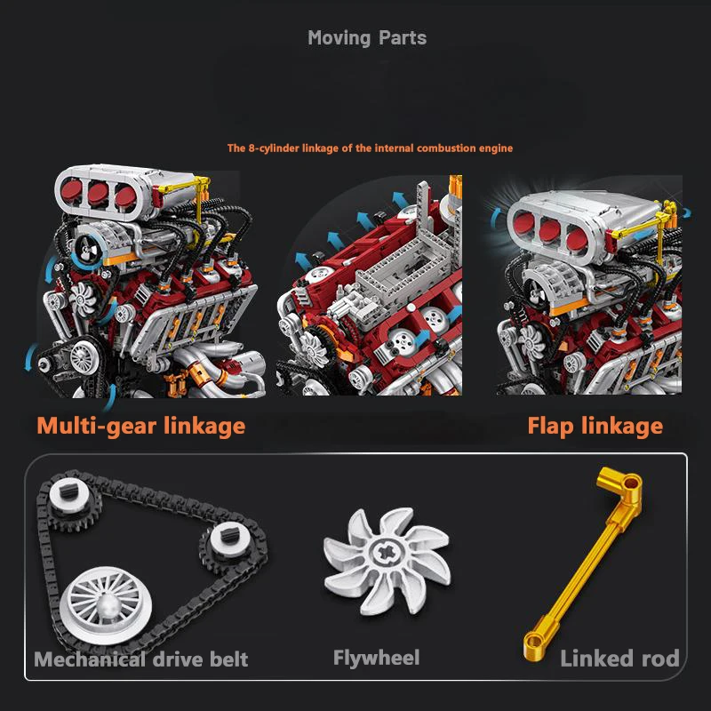 2347PCS High‑simulation Techni - Model Kit V8 Engine ulasan dan harga