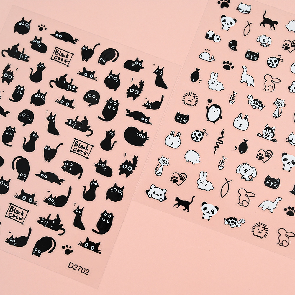6/12Pcs Black Cat Stickers for - Waterslide Decal Paper ulasan dan harga