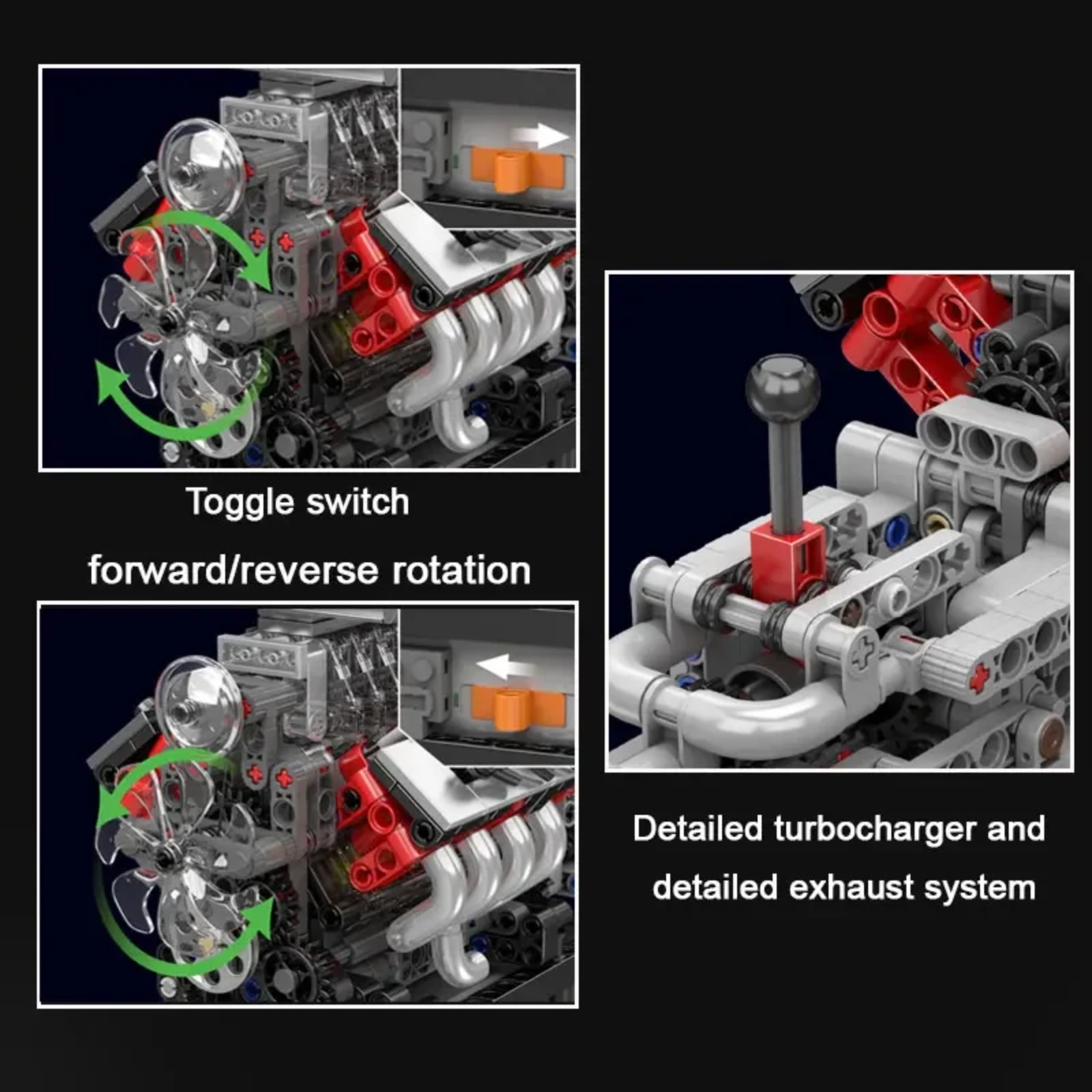 Mould King 10225 V8 Engine Mod - Model Kit V8 Engine ulasan dan harga
