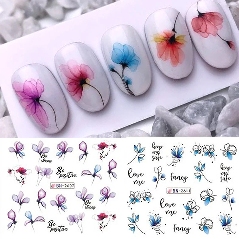12Pcs Ink Blooming Flower Wate - Waterslide Decal Paper ulasan dan harga