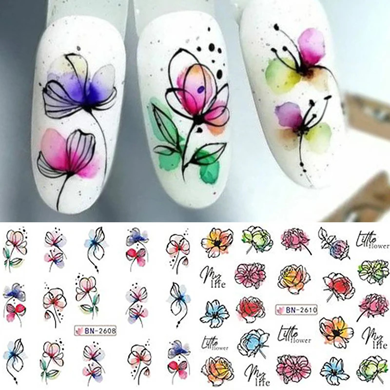 12Pcs Ink Blooming Flower Wate - Waterslide Decal Paper ulasan dan harga