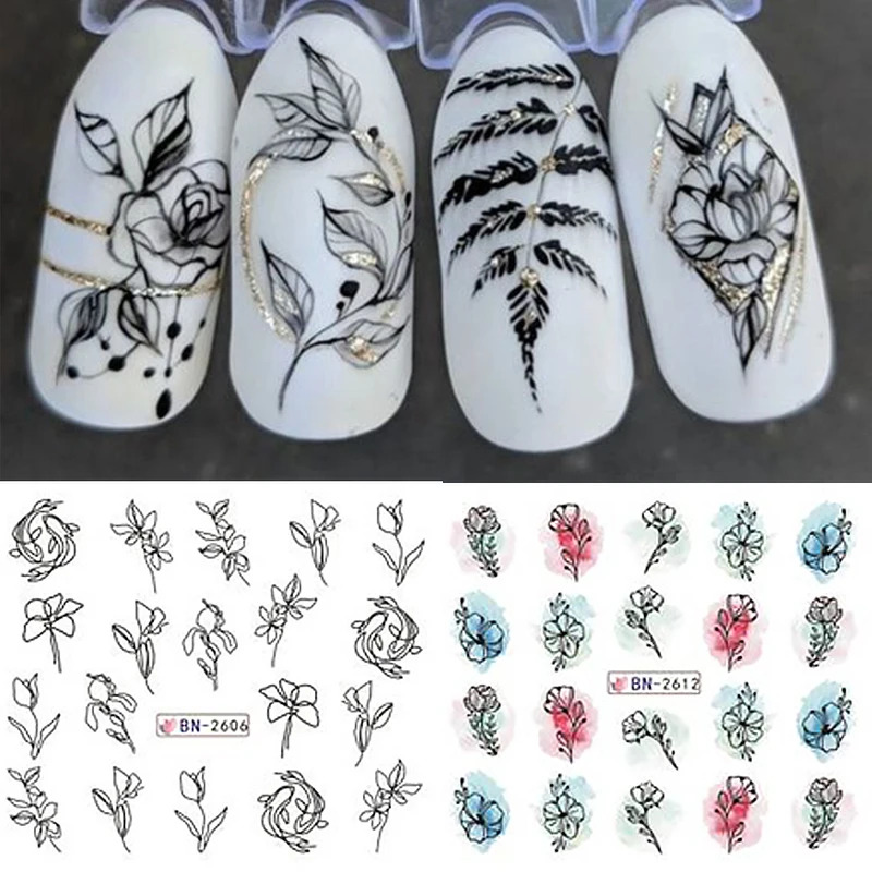 12Pcs Ink Blooming Flower Wate - Waterslide Decal Paper ulasan dan harga