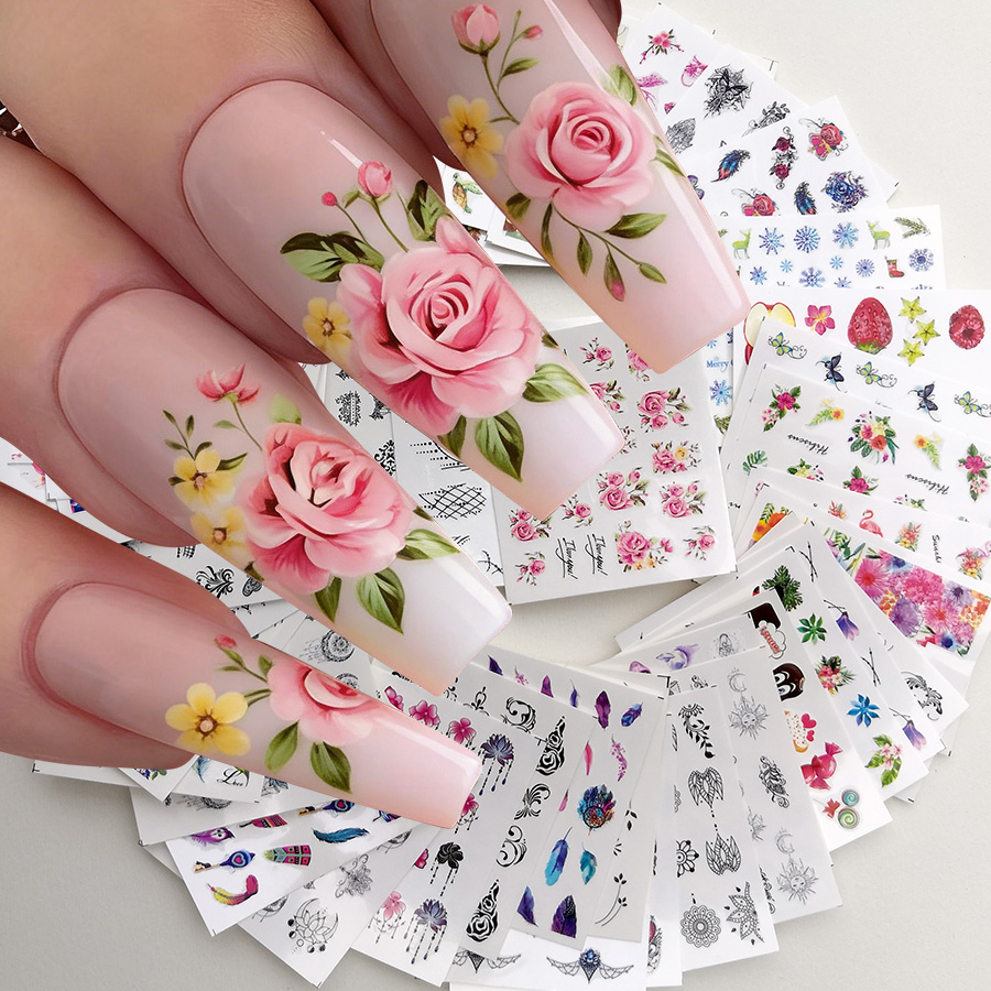 48 Pieces of Nail Art Stickers - Waterslide Decal Paper ulasan dan harga
