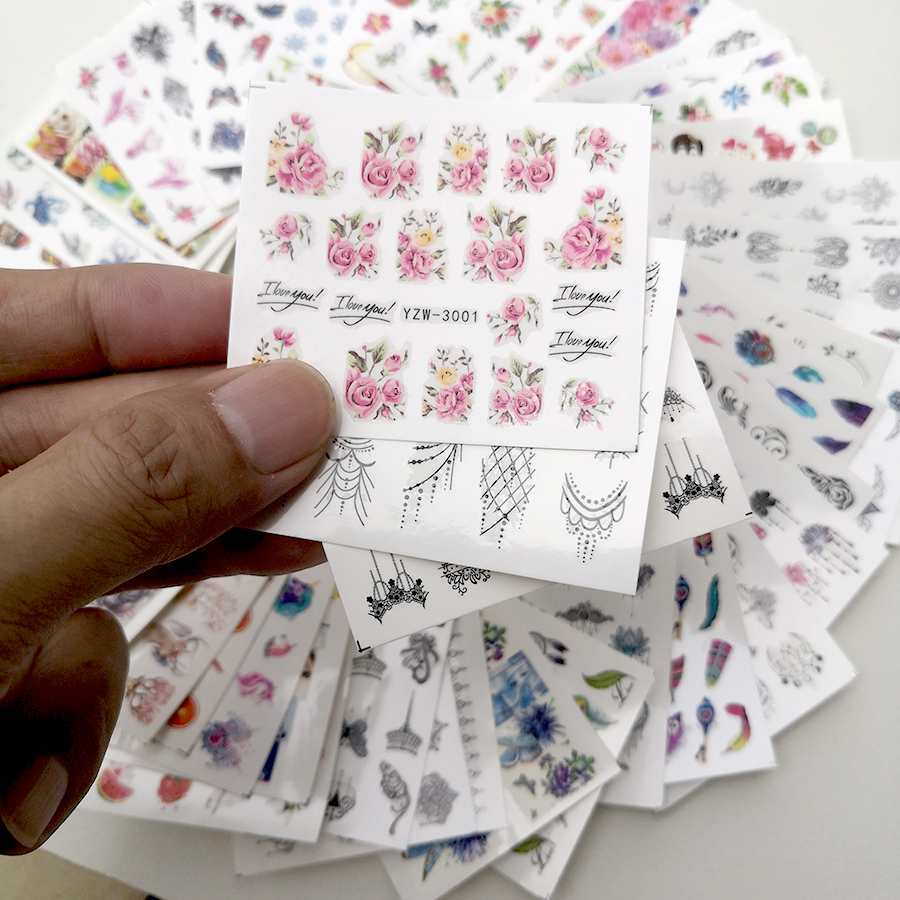 48 Pieces of Nail Art Stickers - Waterslide Decal Paper ulasan dan harga