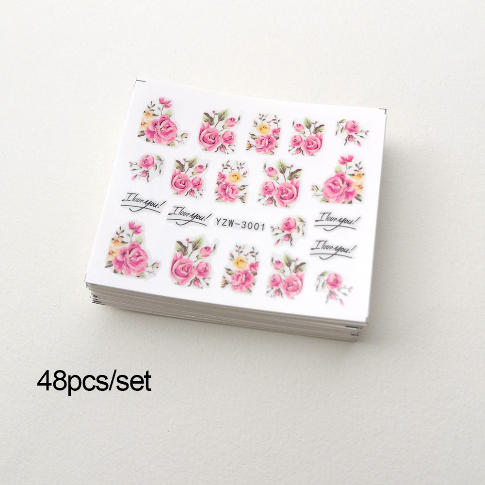 48 Pieces of Nail Art Stickers - Waterslide Decal Paper ulasan dan harga