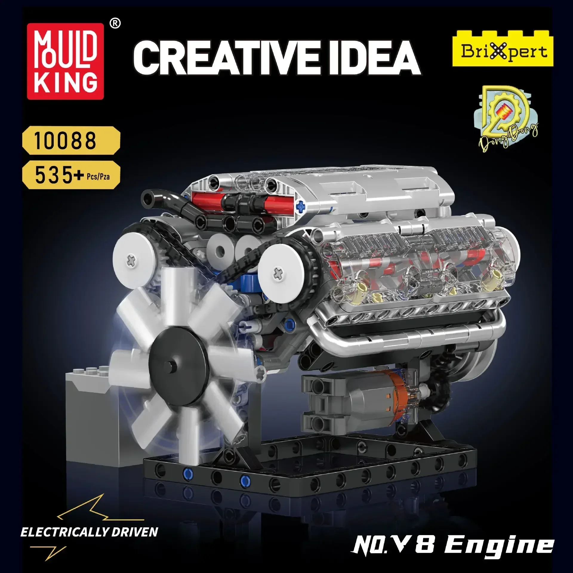 Mould King V8 Engine Building  - Model Kit V8 Engine ulasan dan harga