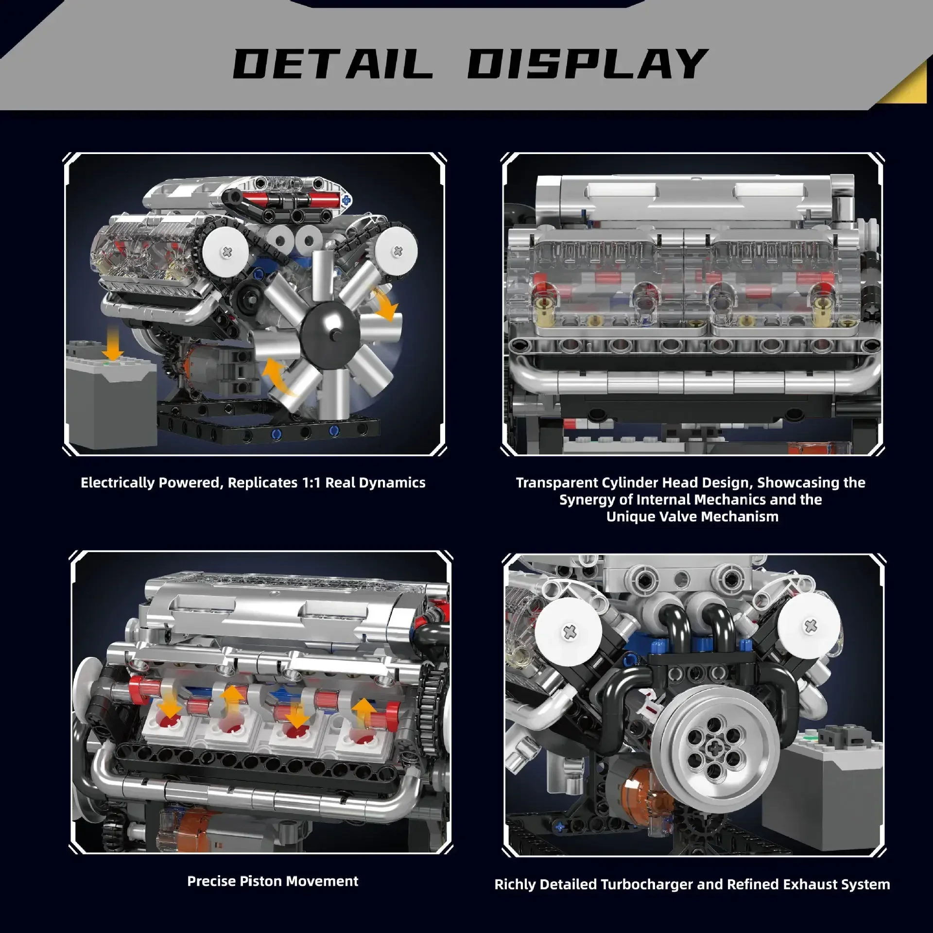 Mould King V8 Engine Building  - Model Kit V8 Engine ulasan dan harga