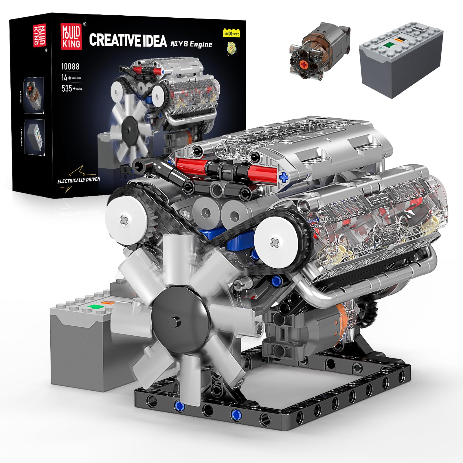 Mould King 10088 V8 Engine Bui - Model Kit V8 Engine ulasan dan harga