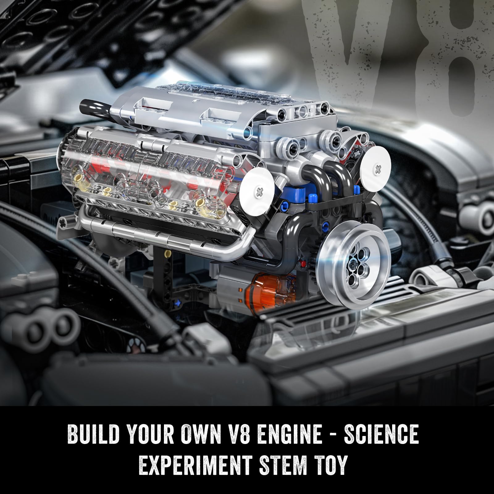 Mould King 10088 V8 Engine Bui - Model Kit V8 Engine ulasan dan harga