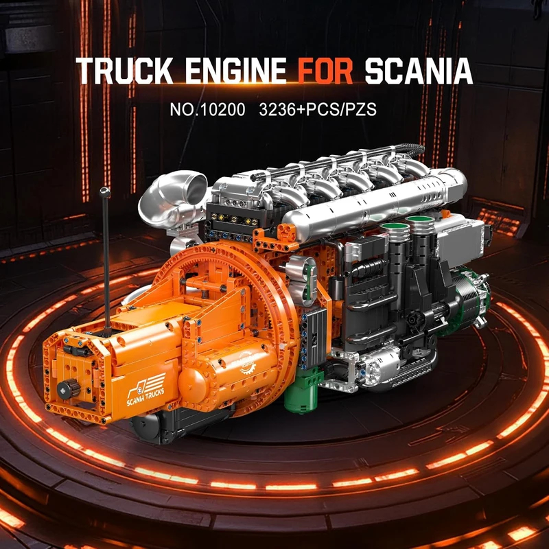 Mould King 10200 V8 Twin-Turbo - Model Kit V8 Engine ulasan dan harga