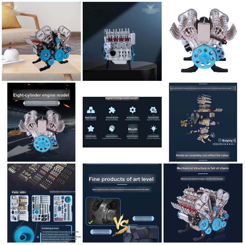 DIY 3D Mechanical V8 Engine Me - Model Kit V8 Engine ulasan dan harga