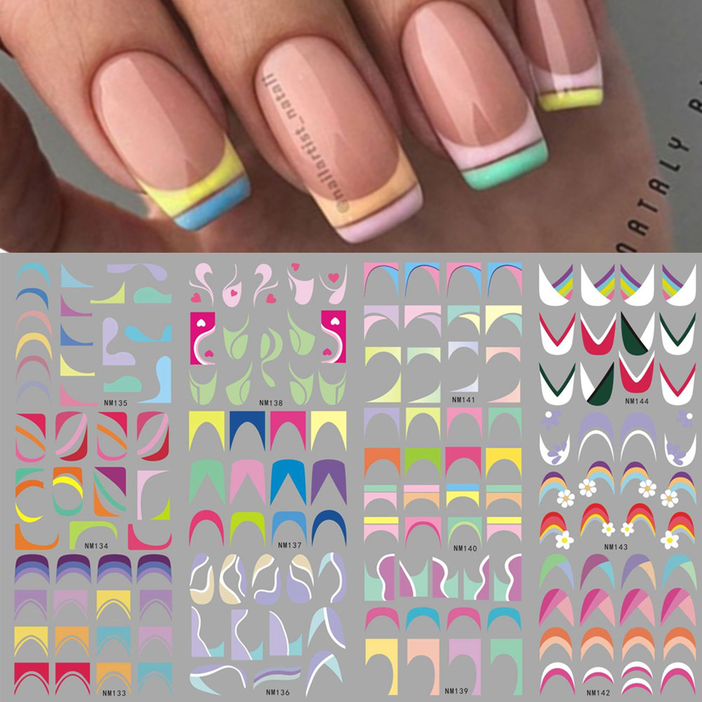 French Tips Nail Slider Sticke - Waterslide Decal Paper ulasan dan harga