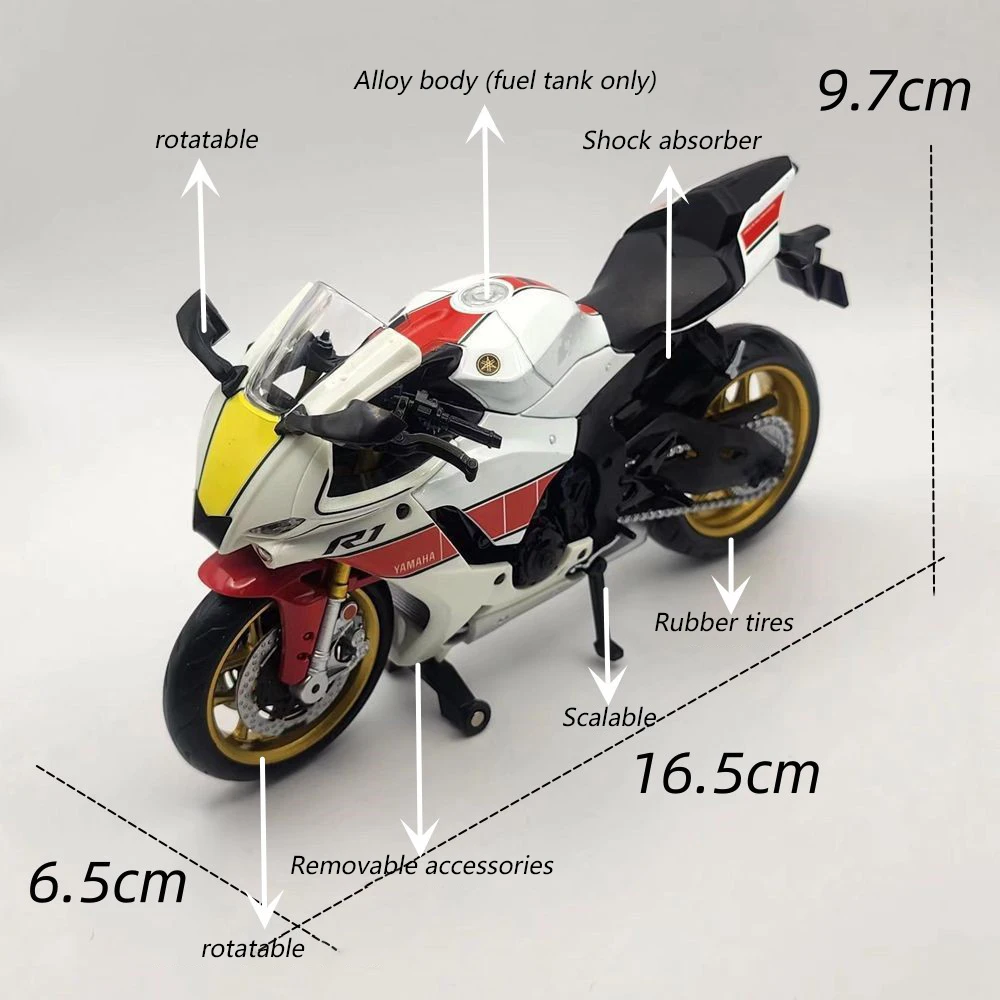 1/12 Scale Yamaha YZF-R1M Moto - Model Kit Yamaha ulasan dan harga