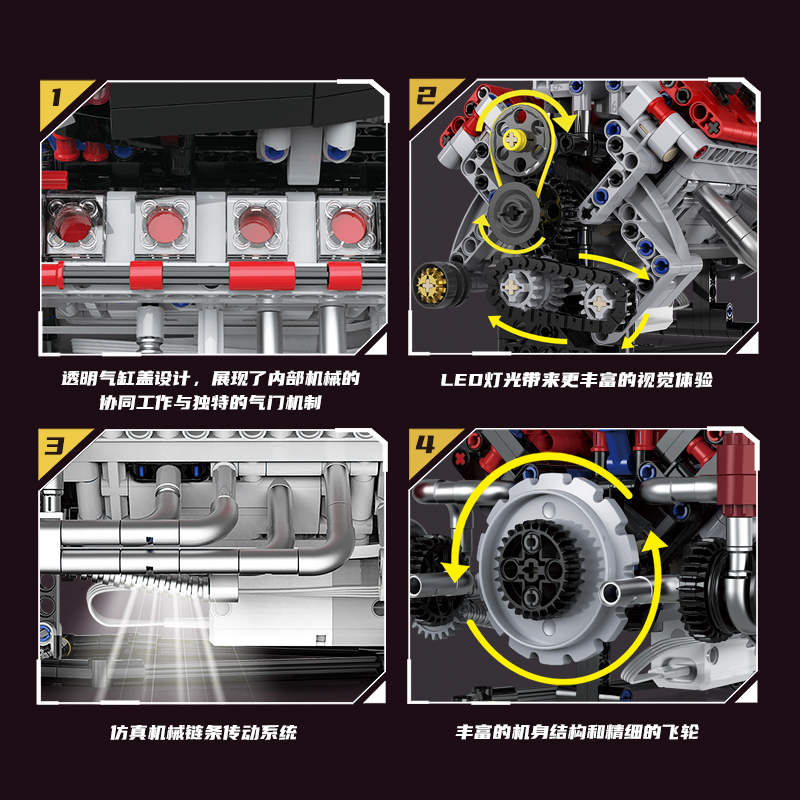 K96207 F40LM Model 700pcs Buil - Model Kit V8 Engine ulasan dan harga