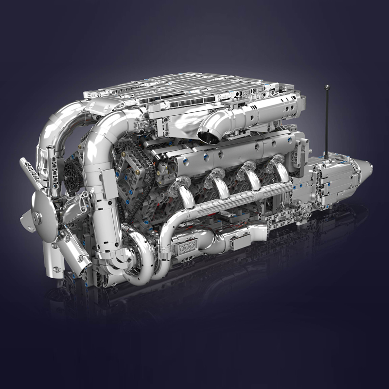 Mould King 10168 V8 Twin Turbo - Model Kit V8 Engine ulasan dan harga