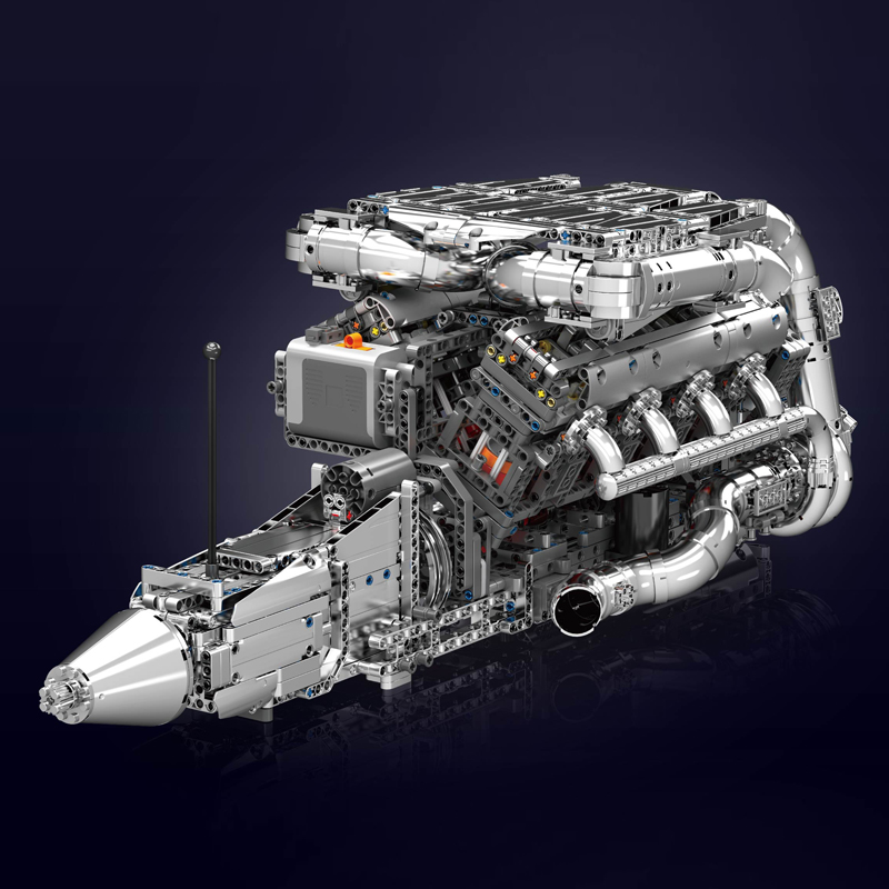 Mould King 10168 V8 Twin Turbo - Model Kit V8 Engine ulasan dan harga