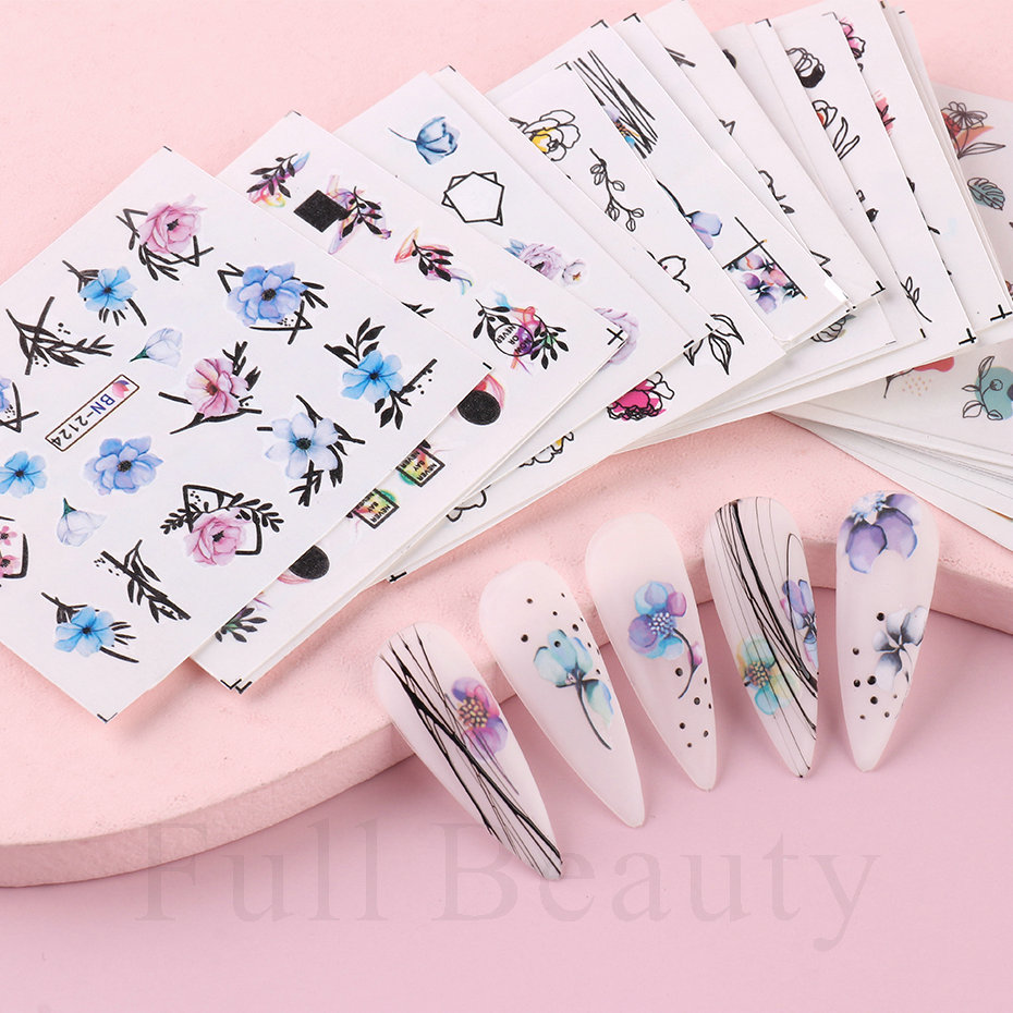 24pcs / Set Spring Summer nail - Waterslide Decal Paper ulasan dan harga