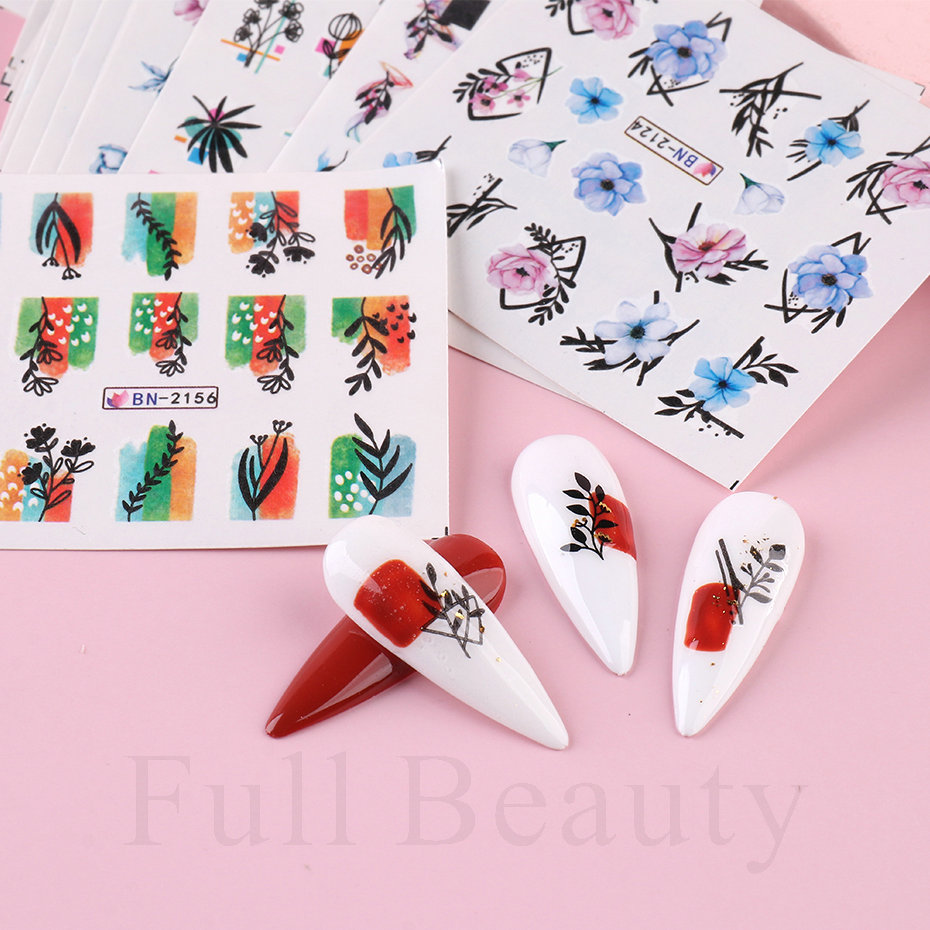 24pcs / Set Spring Summer nail - Waterslide Decal Paper ulasan dan harga