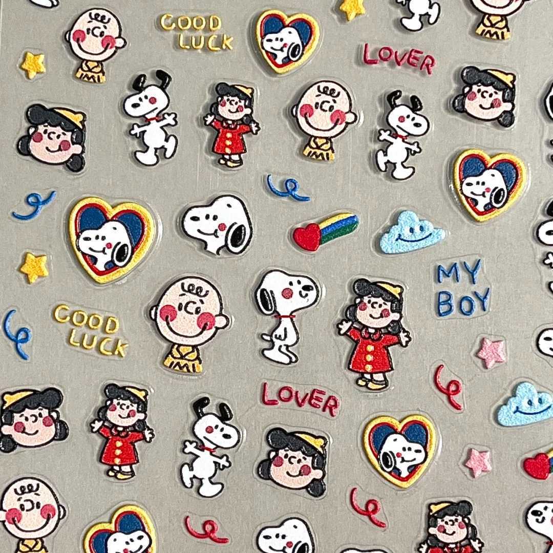 Cartoon Snoopy Embossed 3D Rel - Waterslide Decal Paper ulasan dan harga